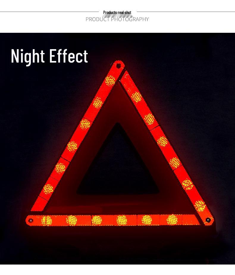 Compact Car-Mounted Reflective Triangle Emergency Warning Sign