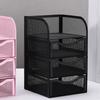 Black Desktop Organizer Metal Stationery Organizer Pen Container Desk Organizer  For Home