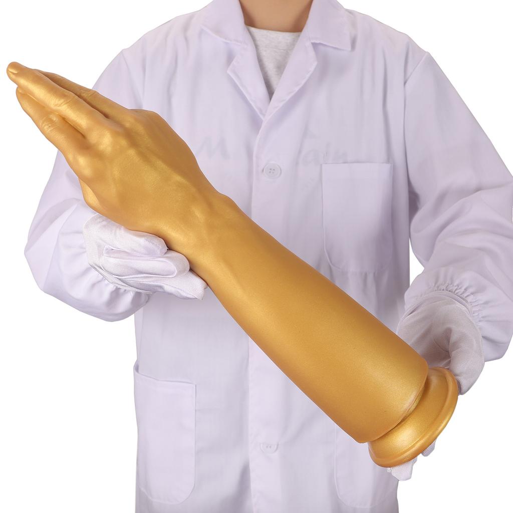 Golden Silicone Hand Fist Anal Plug For Male And Female  Rear End Masturbation Sex Toy  SM Anal Dilator  Oversized Fake Arm