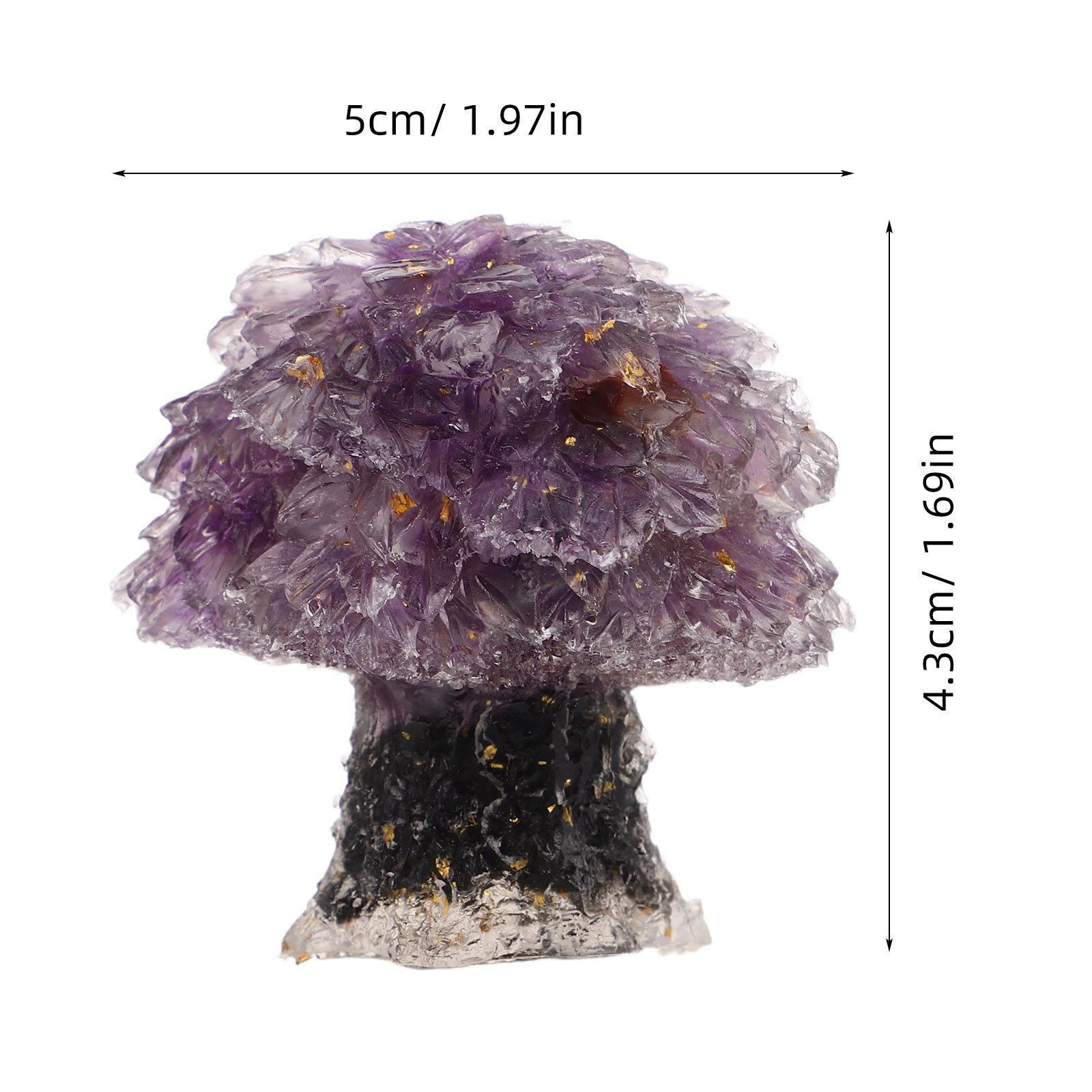 Natural Crystal Tree Ornament Handmade Mini Stone Tree for Desk Home Office Decor Feng Shui Crystal Decoration