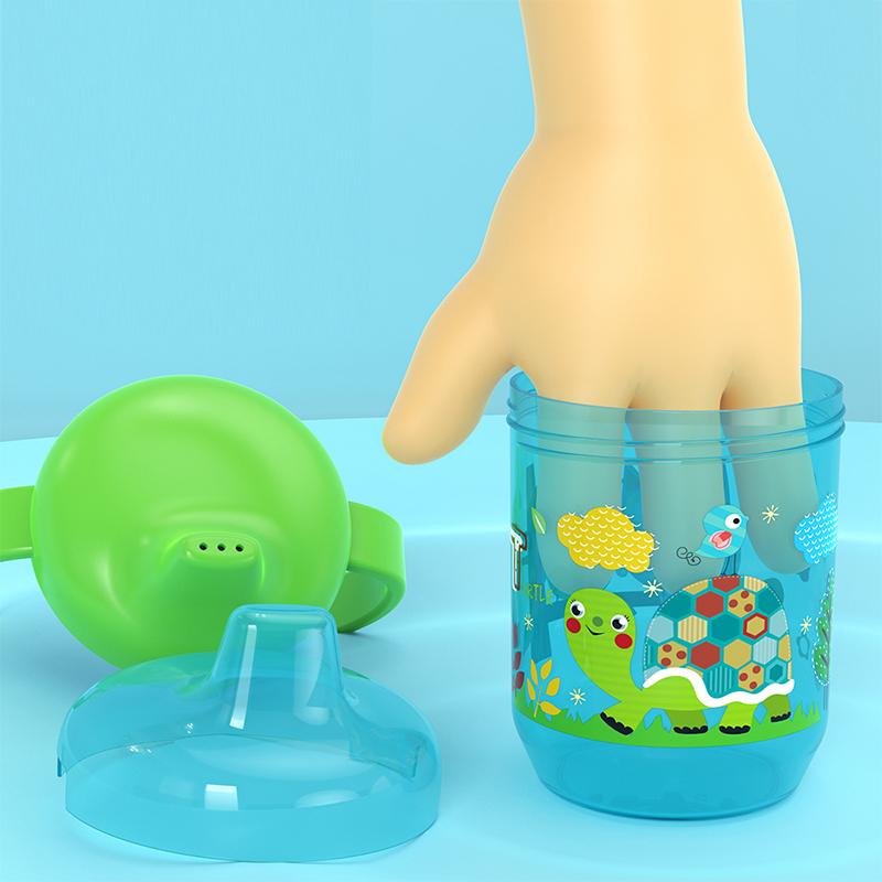 Cute Duckbill Cup Baby Learning Drinking Cup with Double Handle Flip Lid BPA Free Leakproof Infants Water Cups Bottle with Lid