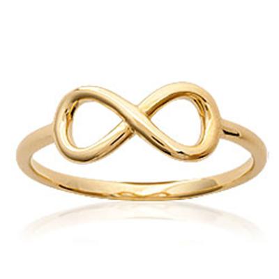Gold Plated Ring 'Infinity' Golden - 14x6 Mm