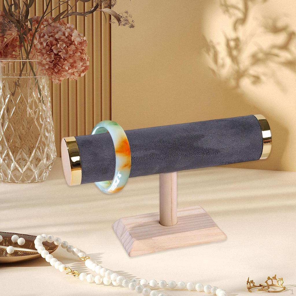 Bangle Holder Display Stand for Jewelry Storage with Wooden Base