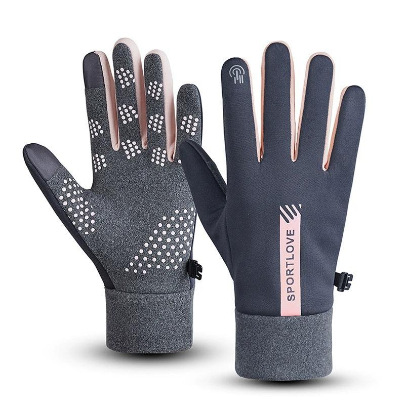 New women's season warm gloves women's winter cycling cotton velvet cold-proof finger high elastic cute hand guard