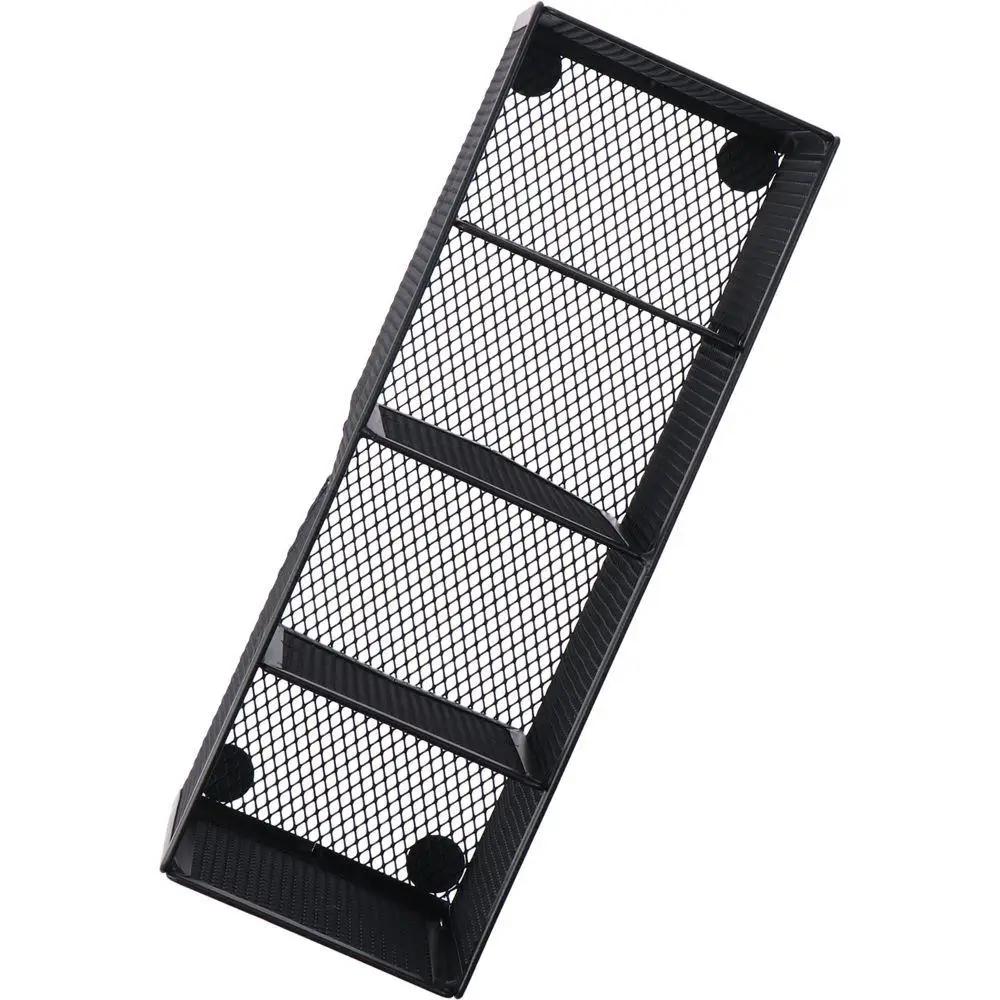 Desk Accessories Black Pencil Holders Mesh 4 Compartments Organizer Desk Metal Display Holder Home
