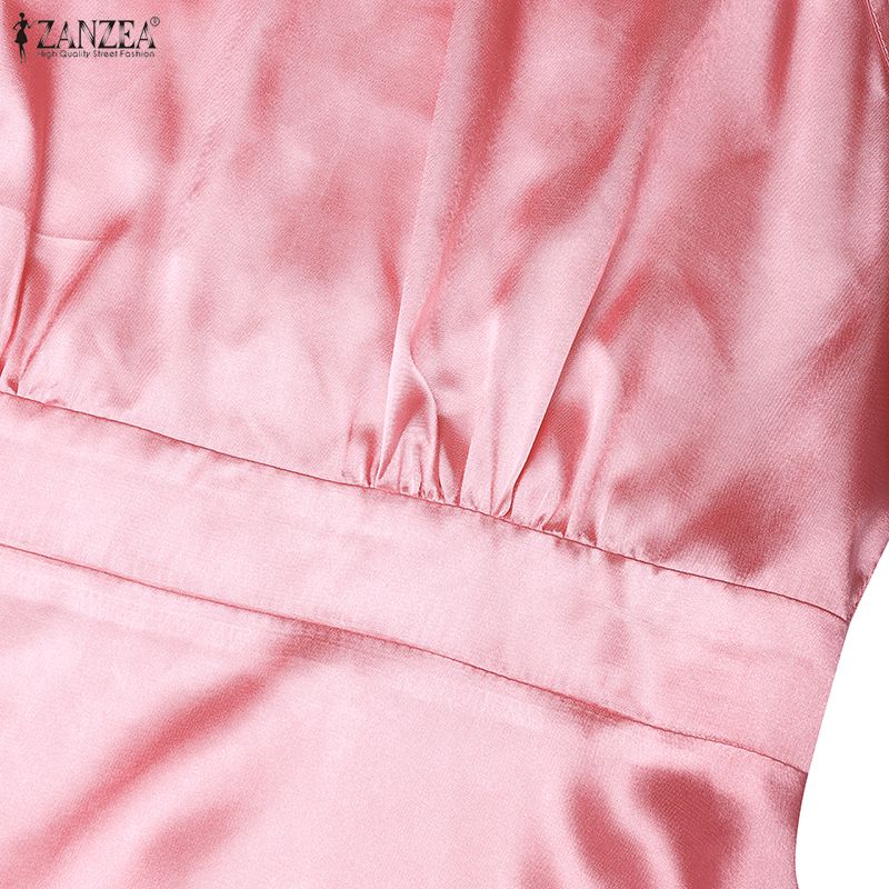 ZANZEA Women Casual Off Shoulder Elegant Sleeveless Long Dress