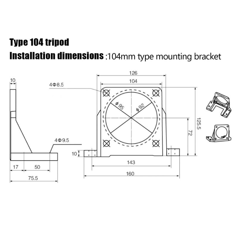 Industrial Motor Mounting Bracket 180W-250W Applications AntiShock Aluminum Construction Space Saving Installation