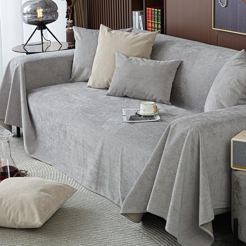 Four Seasons Waterproof Solid Color Cut Fleece Sofa Cover Non-slip, Urine-proof and Anti-dirty Sofa Towel Cover