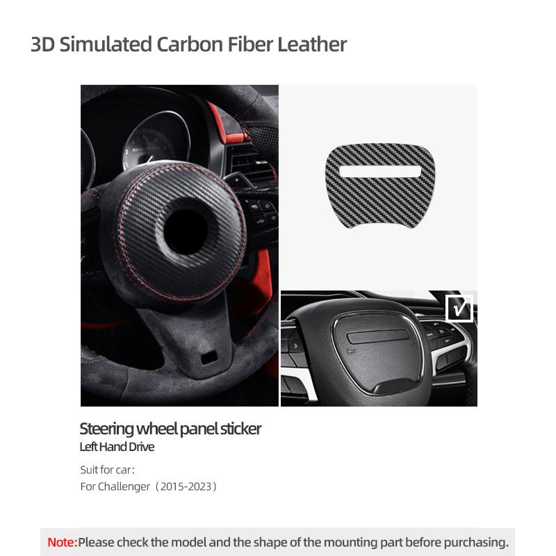 

Betterhumz For Dodge Challenger 2015-2023 Made of Alcantara Car Steering Wheel Panel Trim Stickers Tuning Interior Accessories