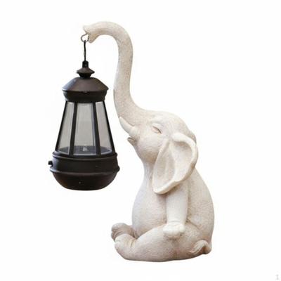 Garden Elephant Solar Light, Outdoor Animal Decoration, Resin Yard Atmosphere Light