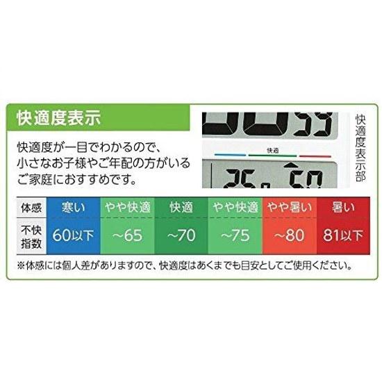 Seiko Clock Wall Desk Dual Use Radio Digital Calendar Comfort Level Temperature Humidity Display Slim White Pearl SQ429W