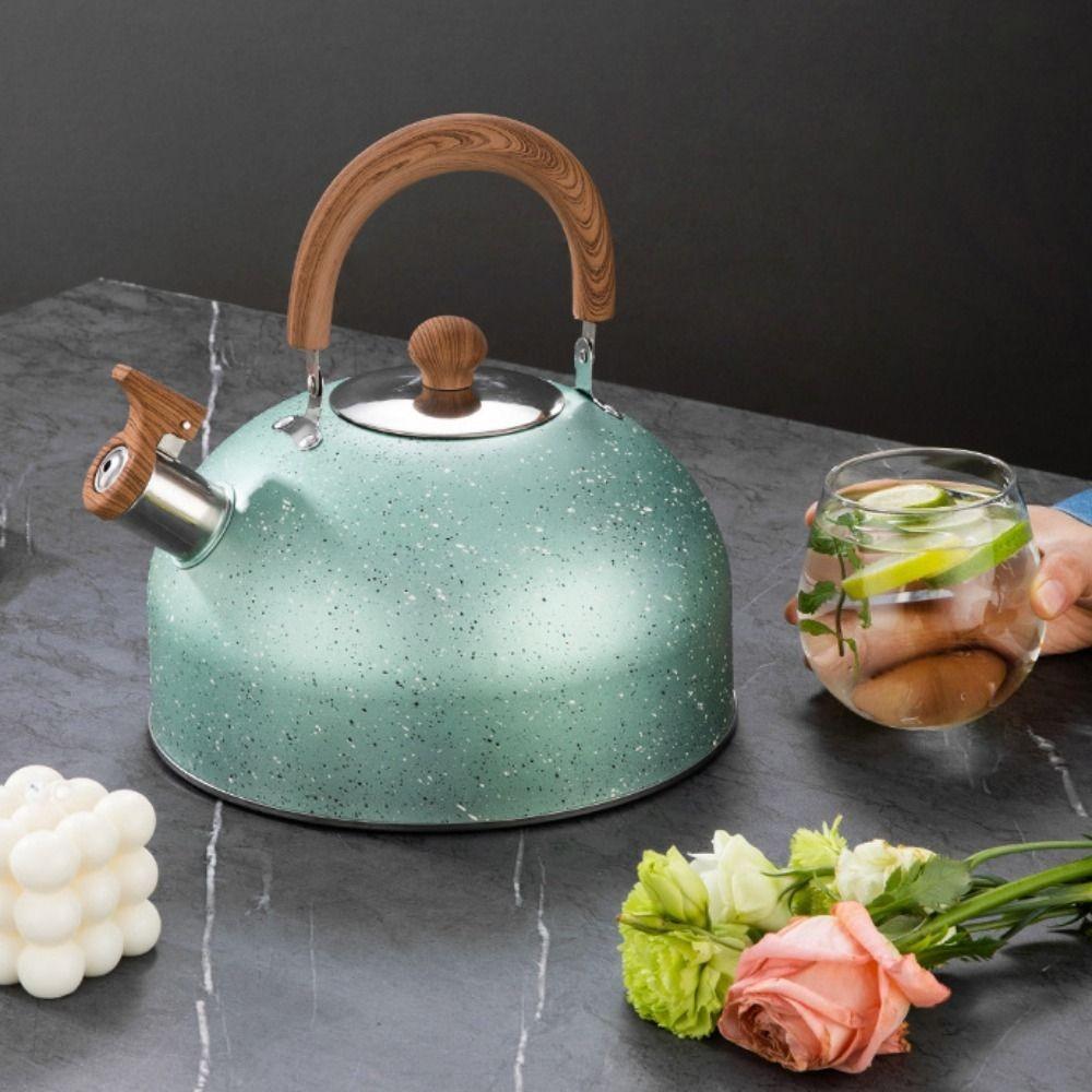 Flat Bottom Star Point Whistle Kettle 2/3L Teapot Durable Stove Water Kettle  Induction Cooker