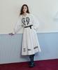 Eoboneoseu Ornament Print Midi Skirt [White]