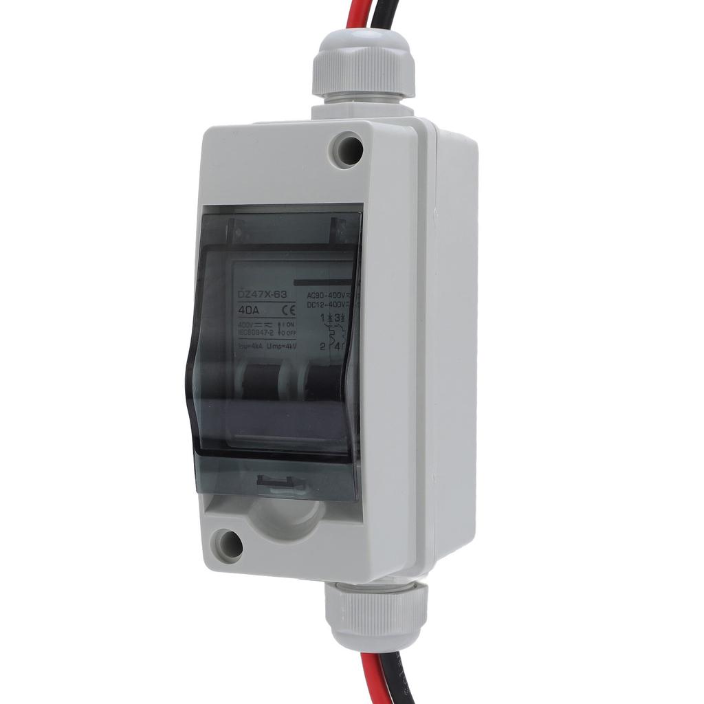 40A Solar Panel Disconnect Switch IP65 Water Proof 2P Circuit Breaker Box for PV Grid Connected Off
