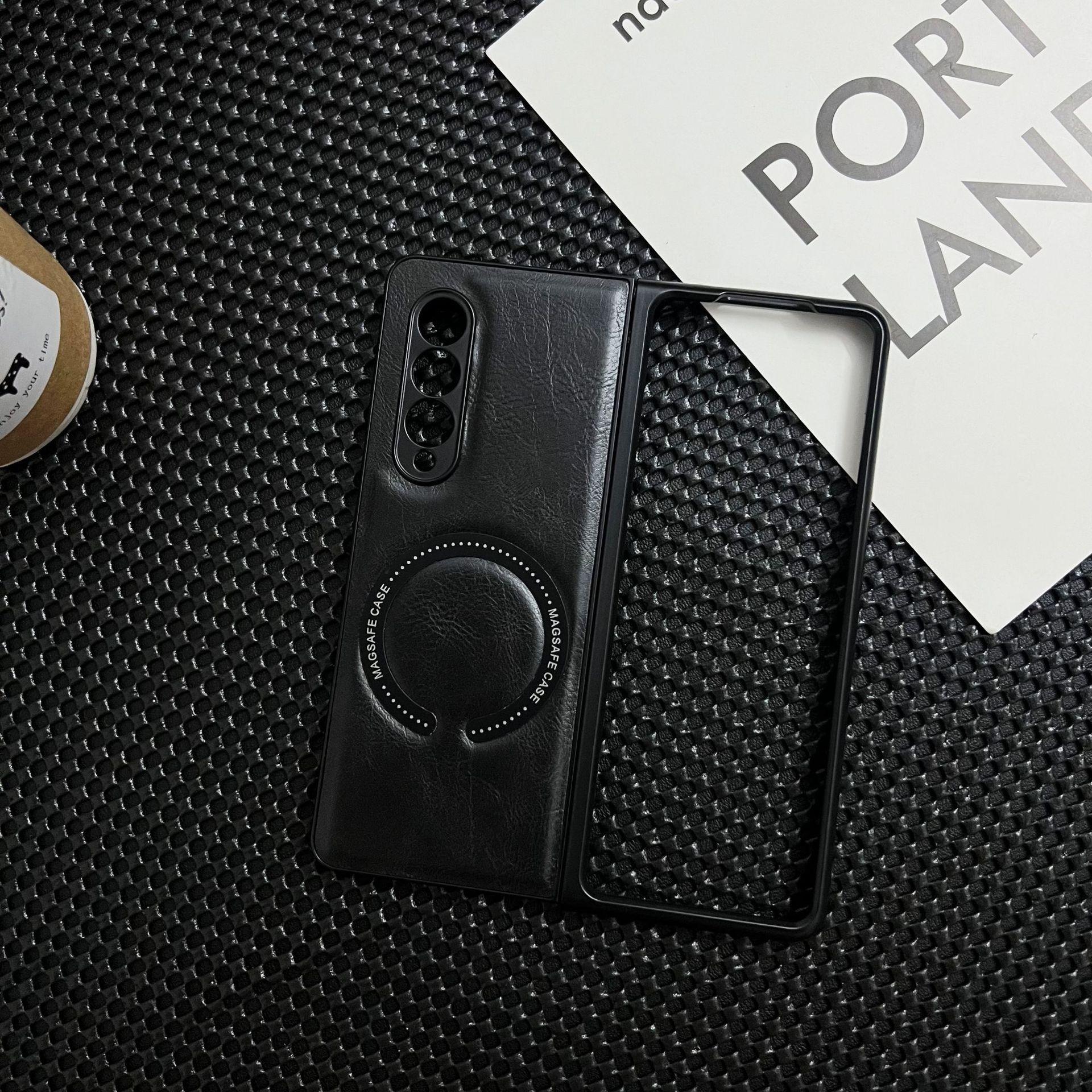 

Подходит для складного телефона Samsung Galaxy Z Fold6 Чехол ZFLIP6 Кожаный MagSafe Пылезащитный Чехол Samsung Z Fold5