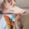 30 Piezas Tatuajes Temporales Negros Impermeables para Mujeres, Elegantes Pegatinas de Corazón Mariposa Flor Luna para Mano Muñeca