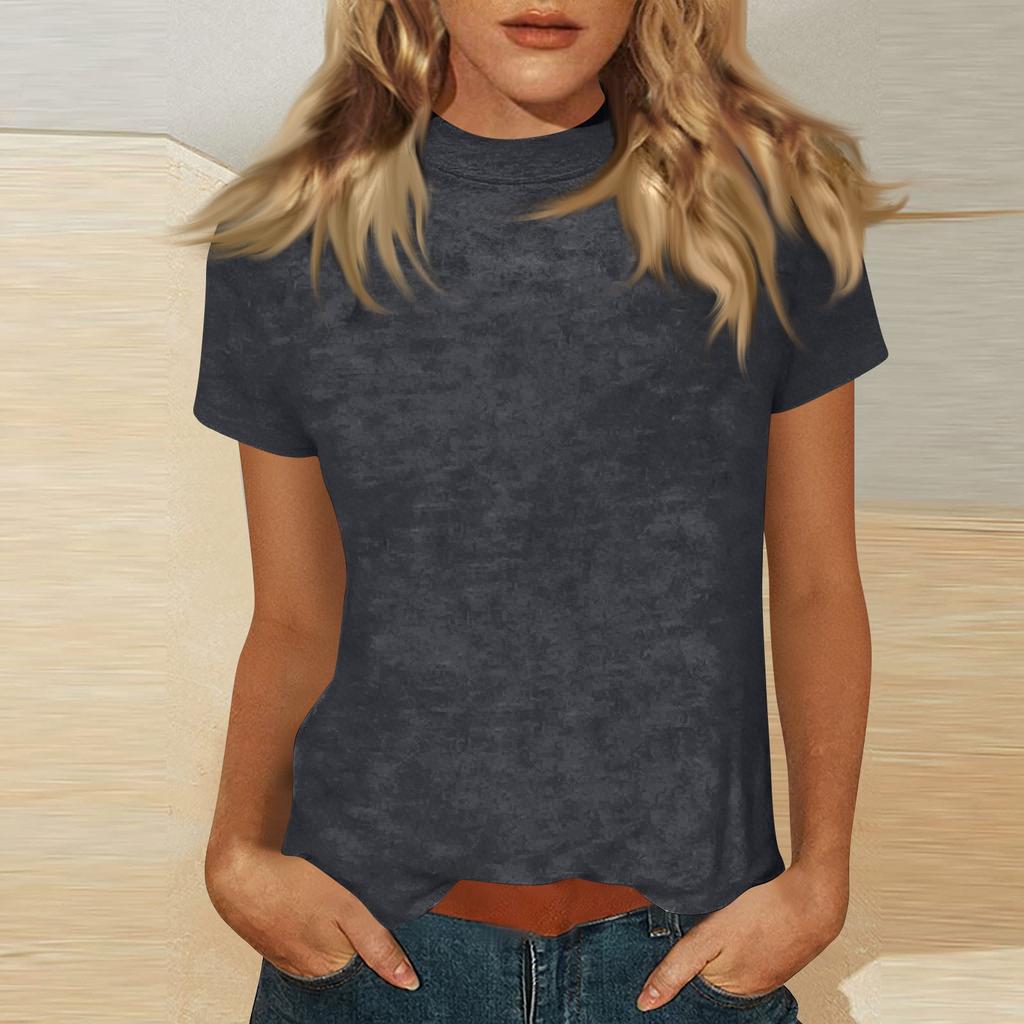 Women Short Sleeve Crewneck T Shirt Casual Loose Fit Basic Top Lightweight Soft Fabric for Daily Wear