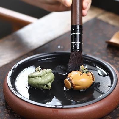 1 Stück Glücksbringende Lila Ton Kleine Frosch Statue Teetier Teekunst Ornamente Chinesisches Kung Fu Tee Handwerk Zeremonie Dekor Zubehör