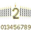 Black Twill Yellow Number 0-9 Candle Printed Spiral Birthday Pencil Candle