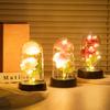 Acrylic Led Light Eternal Rose Creative Gold Foil Rose Artificial Flowers Ornaments Glowing Rose Wedding Valentine'S Day Gift