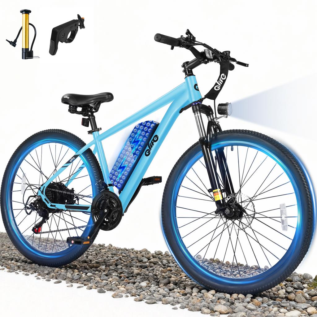 Qlife Race Electric Bike for Adults, Peak 1000W 48V 375Wh Removable Battery 26 Tire Electric Mountain Bike 21-Speed Off-road Electric Bicycle 25MPH