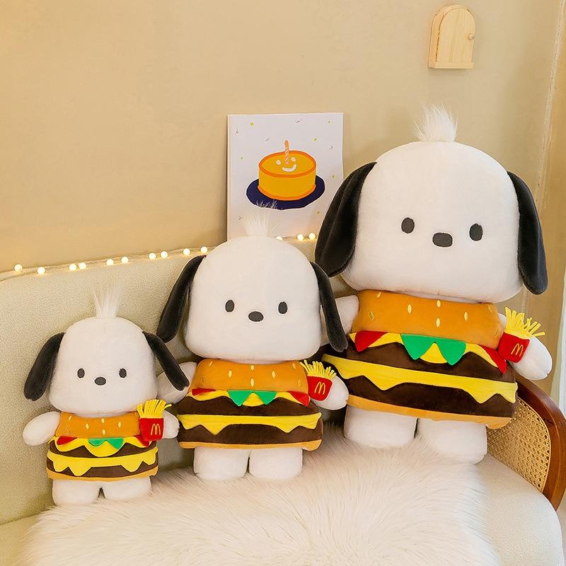 New Soft Plush Hamburger Pacha Dog Doll Wholesale For Bed Decoration And Claw Machine