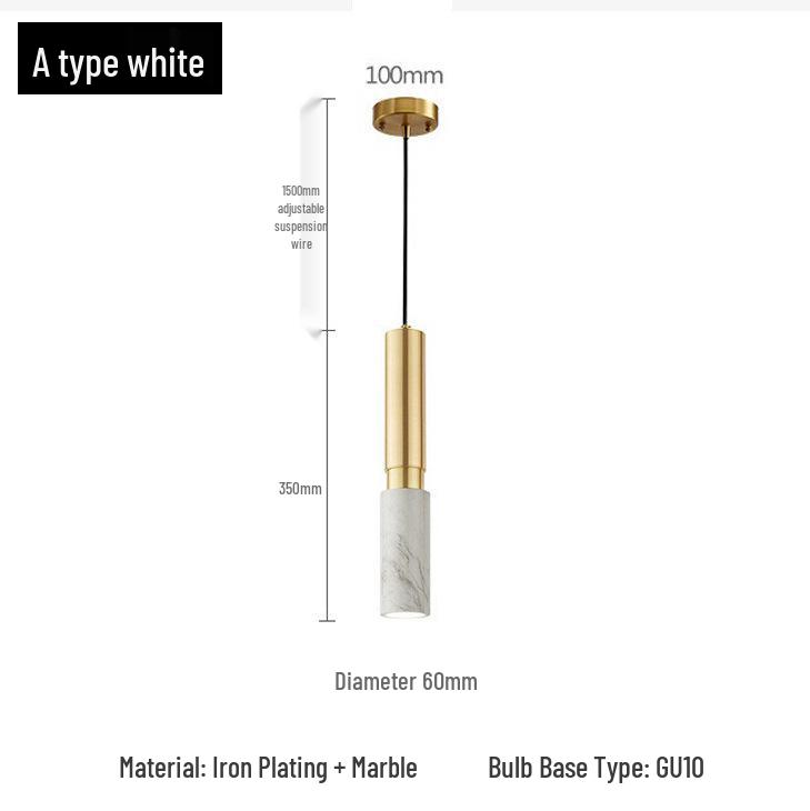 Nordic Minimalist Marble Pendant Light - Single-Head for Restaurants and Bedrooms