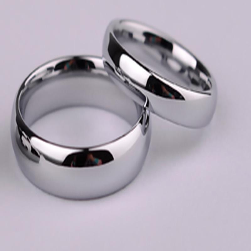 Stainless Steel & Titanium Steel Couple Rings - 4mm, 6mm, and 8mm Ball Arc Design