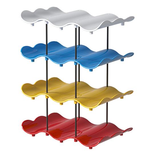 Wave Board Water Cup Holder, Vertical Storage Space Saving Design, Stable Assembled Wave Slot Easy Access Kitchen Organizer