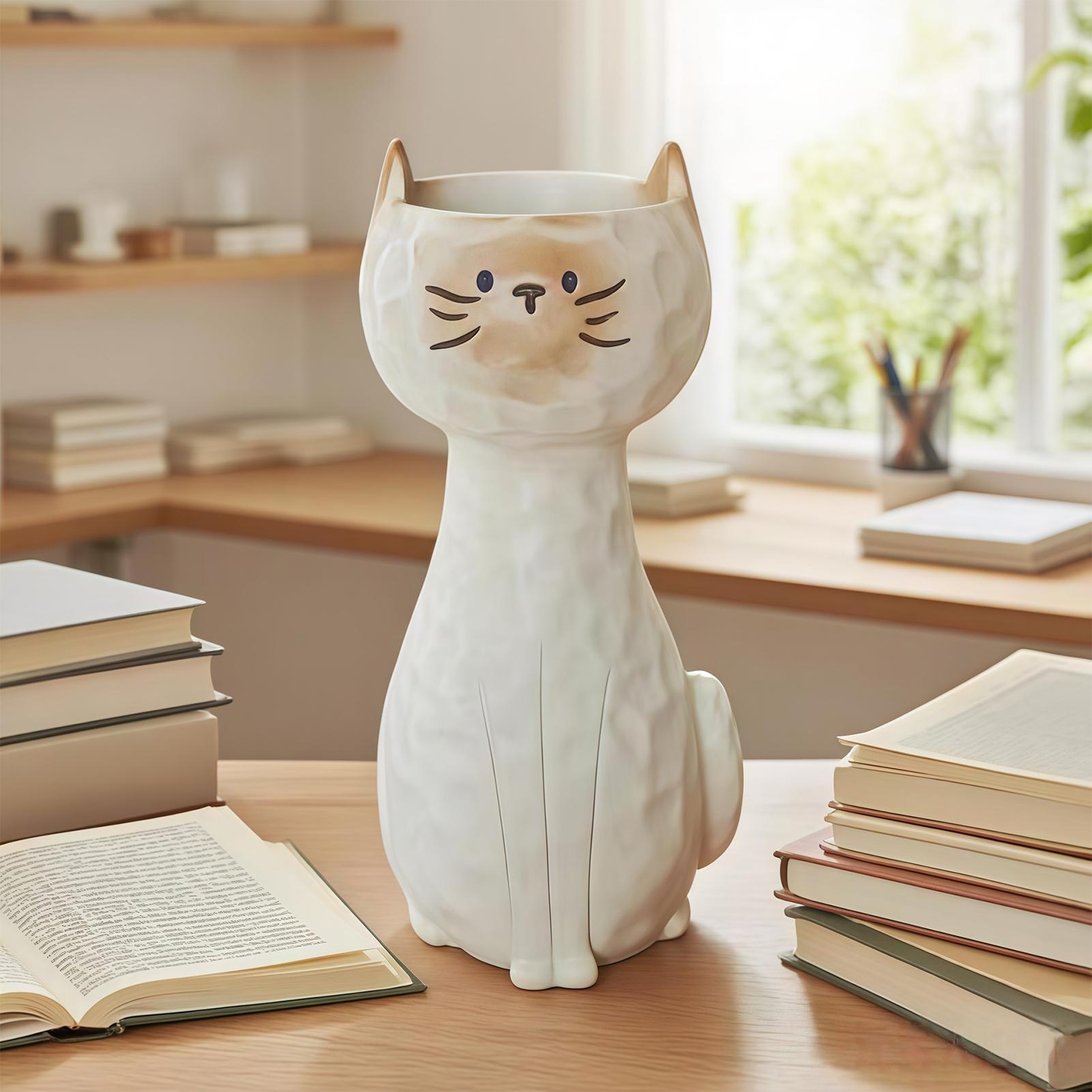 

Decorative Flower Vase Decorative Cat Design Container Dry Flower Arrangement Pot For Home Apartment Farmhouse Living Room China Mainland