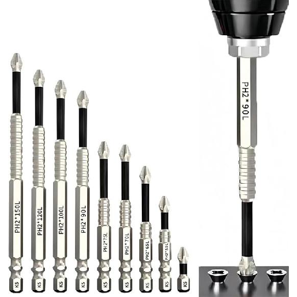 High Magnetic Screwdriver Drill Bit Set, 2025 New Anti-Slip Magnetic Electric Screwdriver Set, Strong Magnetic Durability Screwdriver Drill Bit Set,