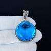 Blue Topaz Pendant, 925 Sterling Silver Handmade Jewelry, Blue Topaz Silver Pendant, Party Wear Jewelry For Women's, Pendant Valentine's Day Gift