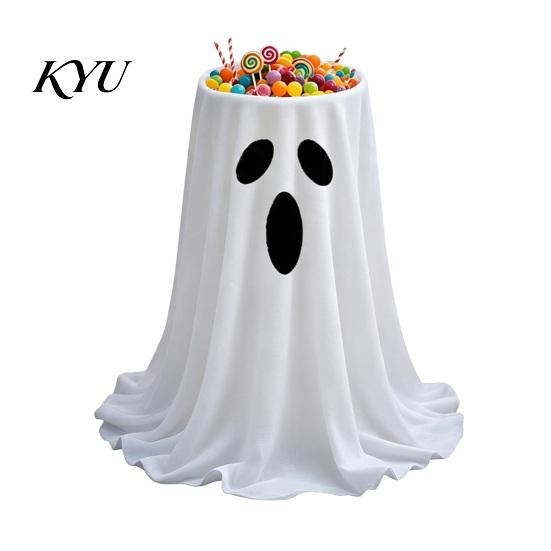 Hanging Ghost Decor Halloween Candy Bowl, Adjustable Height Large Holder, Trick or Spooky Yard Treat Standing Storage Dish for Porch Lawn Garden Prop
