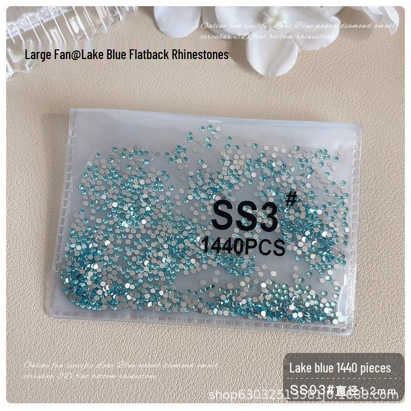 

Стразы круглые с плоским дном цвета «озеро голубое» для нейл-арта