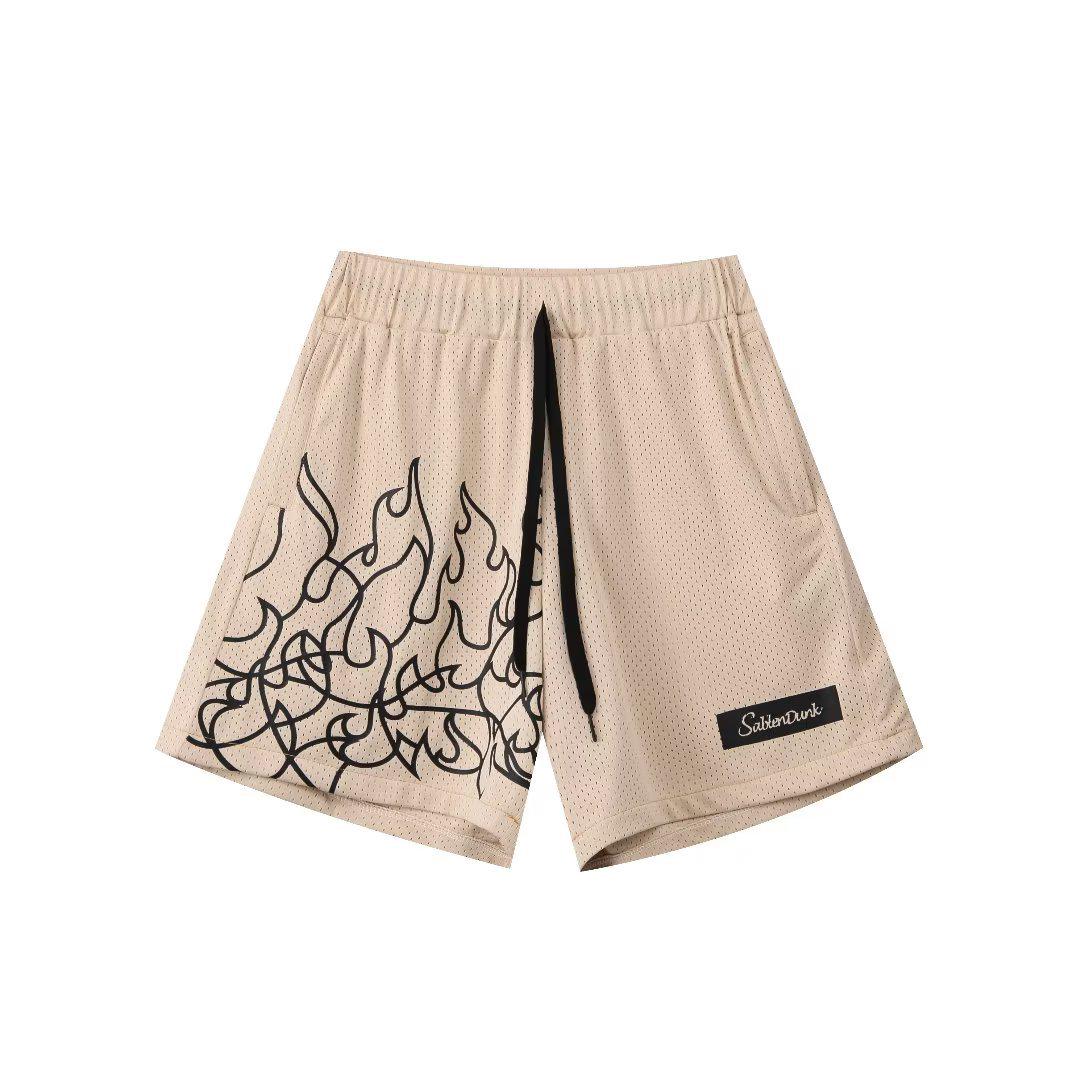 

Трендовые двухслойные сетчатые шорты Fenghuo для баскетбола длиной выше колена 2XL абрикосовый