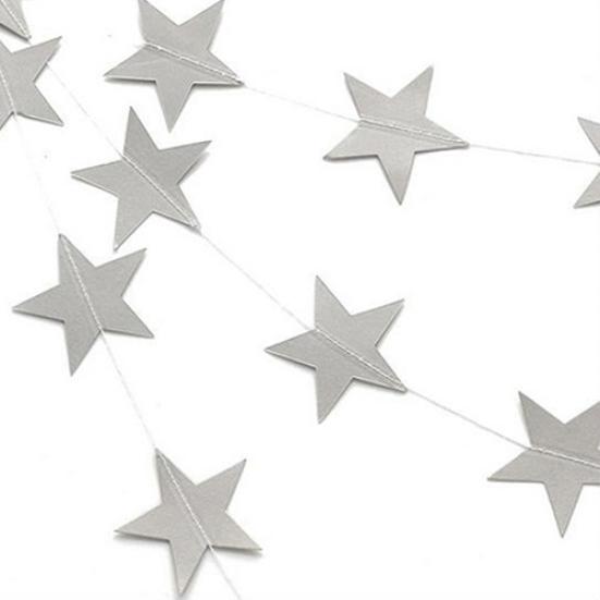 4m Long Star String Paper Garland for Wedding Birthday Party Baby Shower Decor