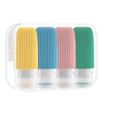 Botella de silicona para Gel de ducha, champú, botella vacía de viaje portátil, juego de botellas de emulsión suave para apretar de viaje