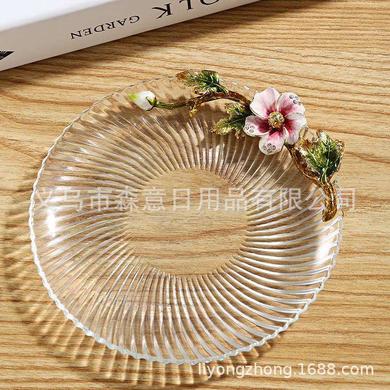 

Enamel Color Flower Teacup Household High Temperature Resistant Glass Light Luxury Crystal Cup European Creative Water Cup With Handle 301-400ml
