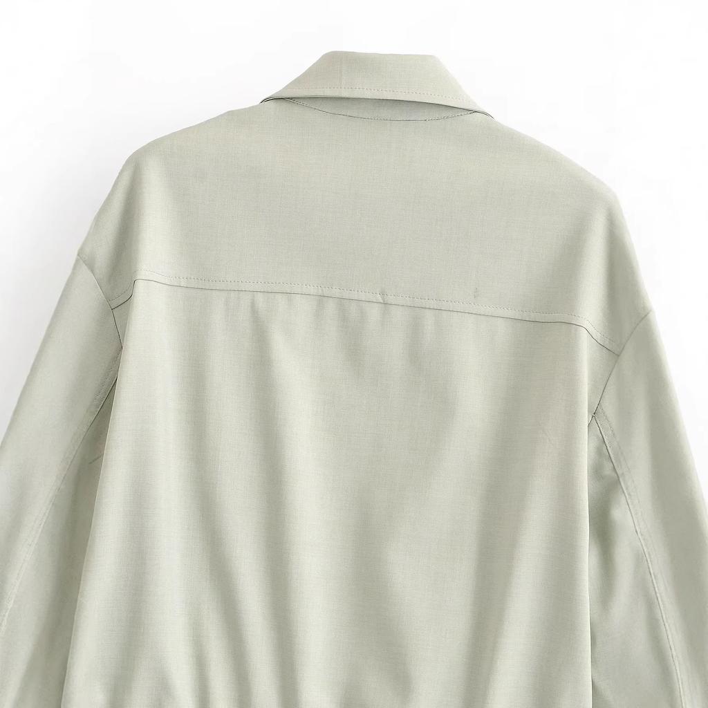 2026 spring new product European and American cross-border women's clothing street fashion flip pocket jacket w09 12083