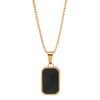 Women's Black Rectangular Necklace - European and American Fashion Clavicle Chain, Non-fading, Net Celebrity Style.  Sleek Black Square Necklace.
