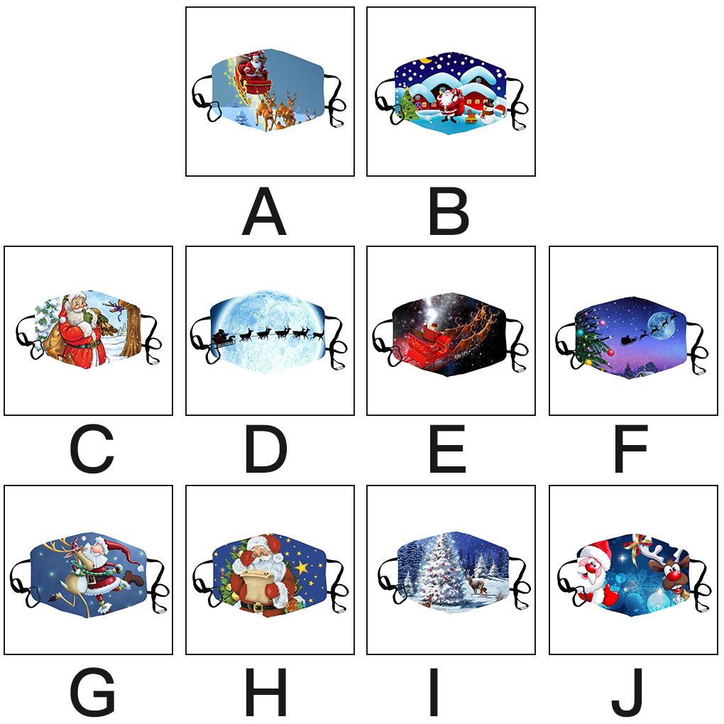 Weihnachtliches Mund-Nasen-Maske Staubdicht Atmungsaktiv Druckmaske mit Elastischem Ohrband Typ 5
