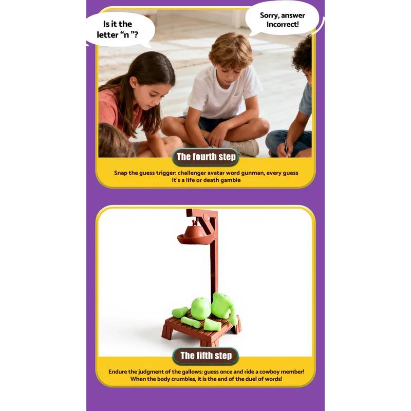 Non-Toxic New Cowchildren Magnetic Mysterious Executioner Guessing Game Gallows Collapse Tabletop Word Game Family Party Game Christmas Toy