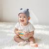 Soft Baby Hat with Double Ball Design Solid Color Warm Breathable Chin Tie Lightweight Infant Hat Headwear