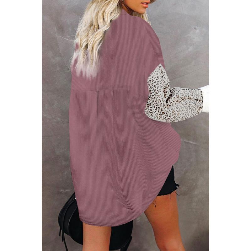 Nouvelle Chemise Imprimé Léopard Automne Hiver pour Femmes Veste Décontractée à Revers