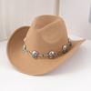 Catena a teschio cappello western da cowboy decorativo cappello alla moda versatile cappello invernale coreano retrò cappello a cilindro da uomo alto senso
