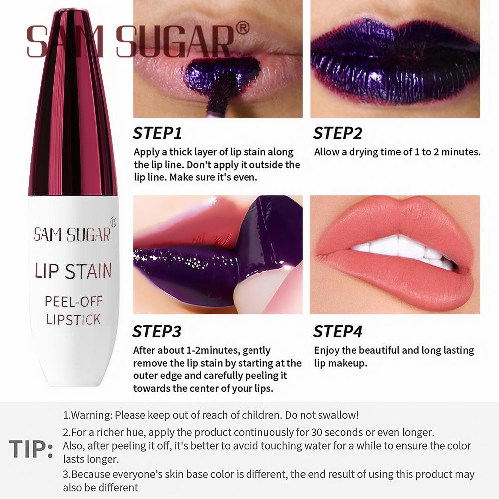 6pcs Peel Off Lip Stain Set, Waterproof Long Lasting Lip Tint, Natural Matte Liquid Lipstick Peelable Lip Gloss, Non-Stick Cup Makeup