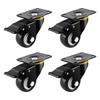 4Pcs Furniture Silents Casters Trolleys Wheels Swivels Plate Casters Heavy Duty Casters Wheels with Double Ball Bearing