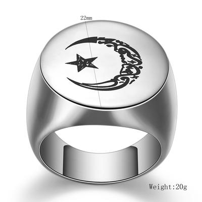 New Neutral Ring Moon and Stars Pattern  Stainless Steel  Jewelry Accessories Rings for Men