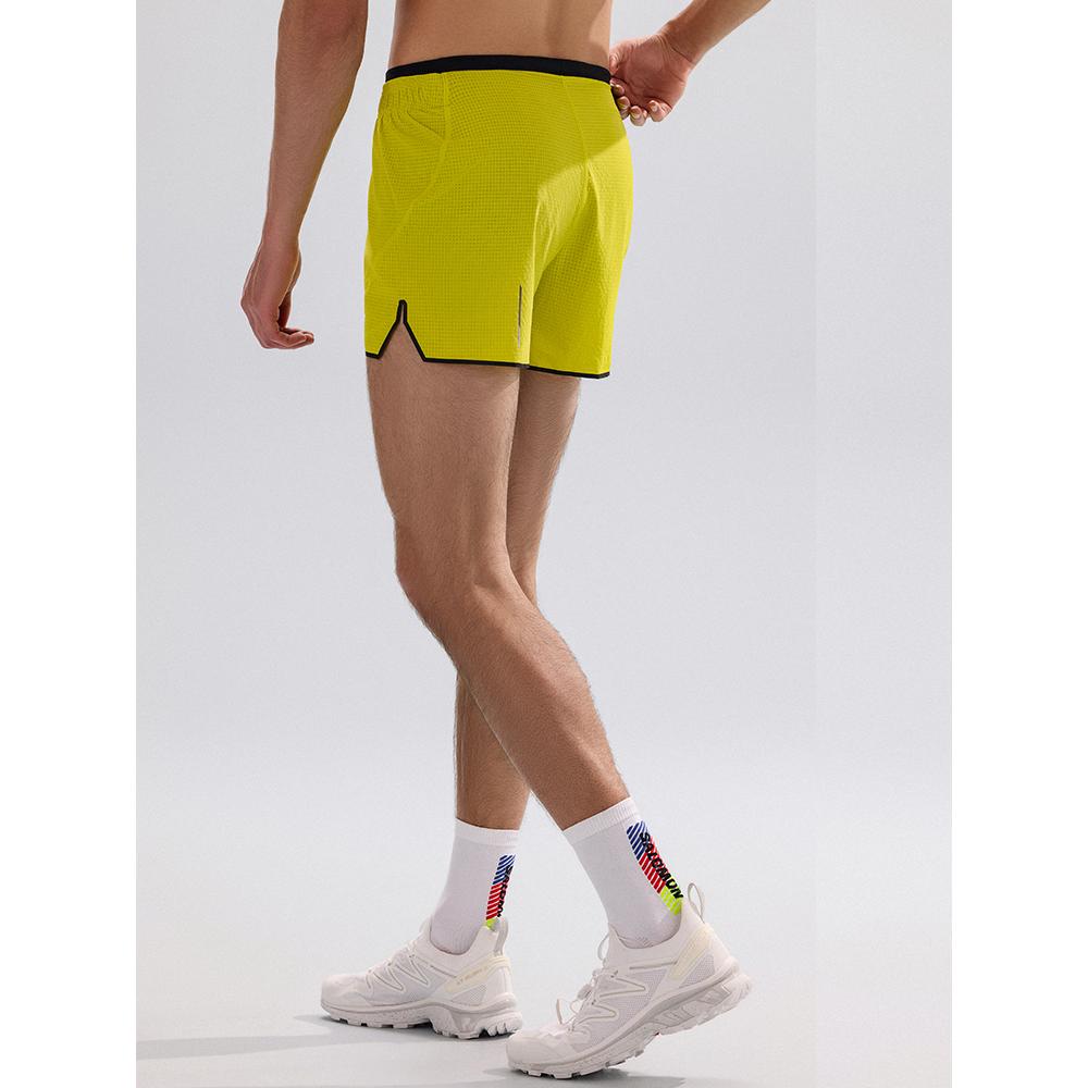 Salomon Pure Comfort Breathable Quick-Dry Sports Shorts Men shorts Yellow Green C21807