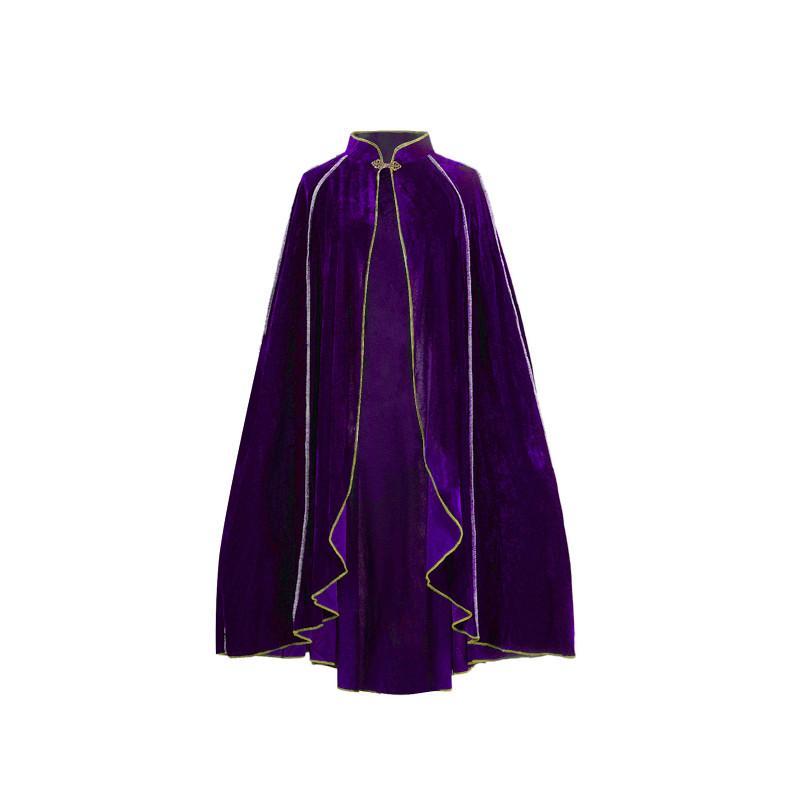 Halloween Cloak Cosplay Costume With Faux Suede Fabric And Hood For Themed Events